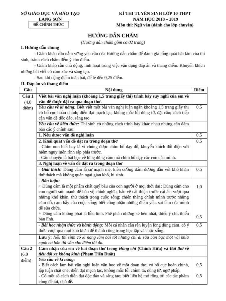 HDC NG Văn - Chuyên CT | PDF