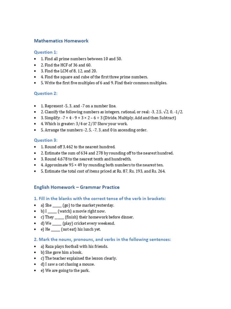 Grade 3 Maths Homework Term 3 | PDF
