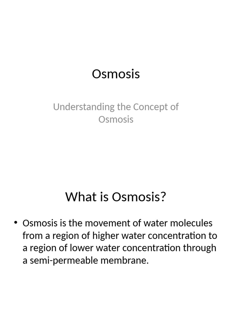 Osmosis Presentation Pdf