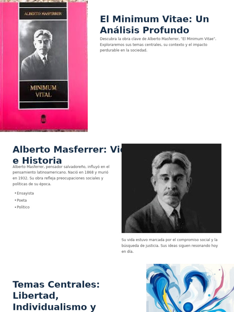 El Minimum Vitae de Masferrer: Libertad y Responsabilidad | PDF ...