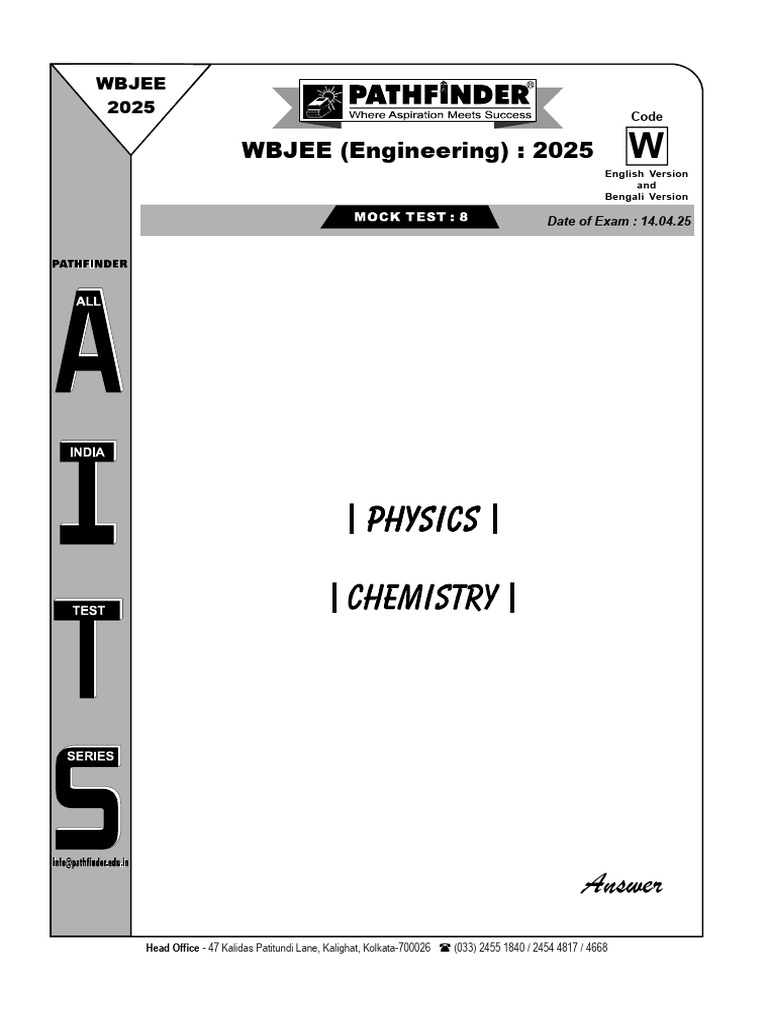 WBJEE 2025 Physics Answer Key | PDF | Physical Phenomena | Quantity