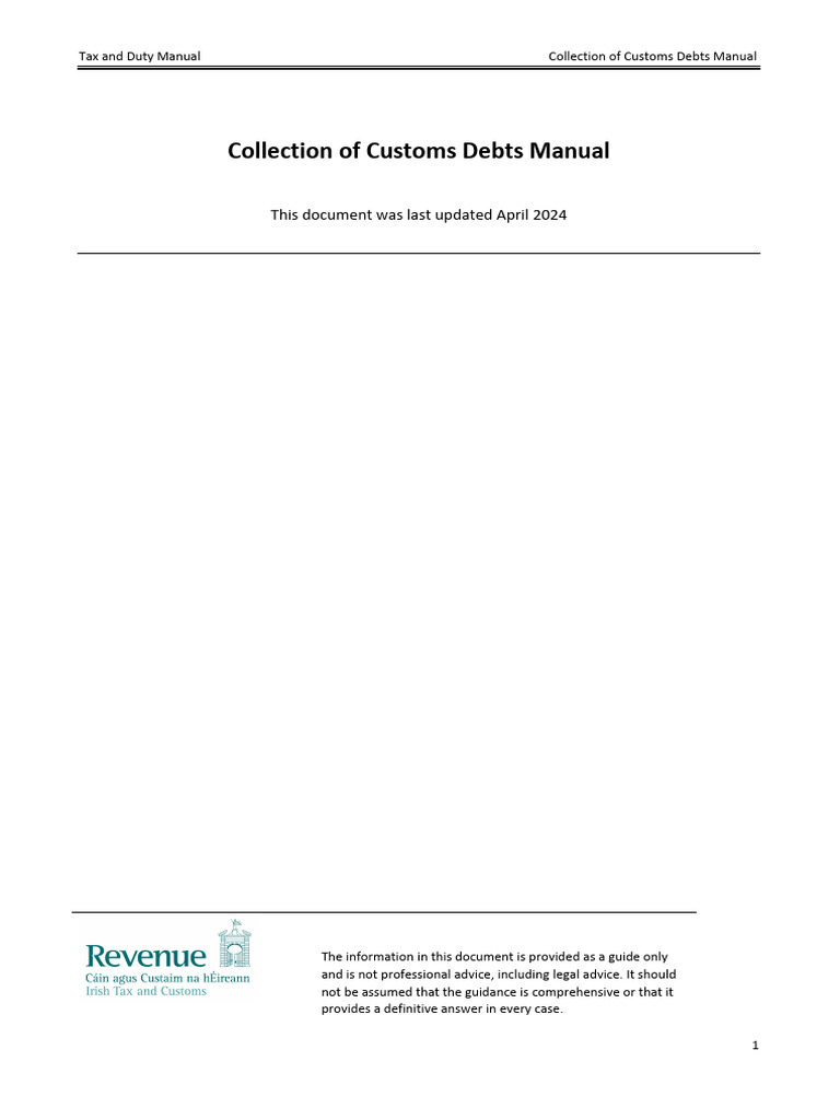 Customs Debt Collection Procedures Guide | PDF | Customs | Guarantee