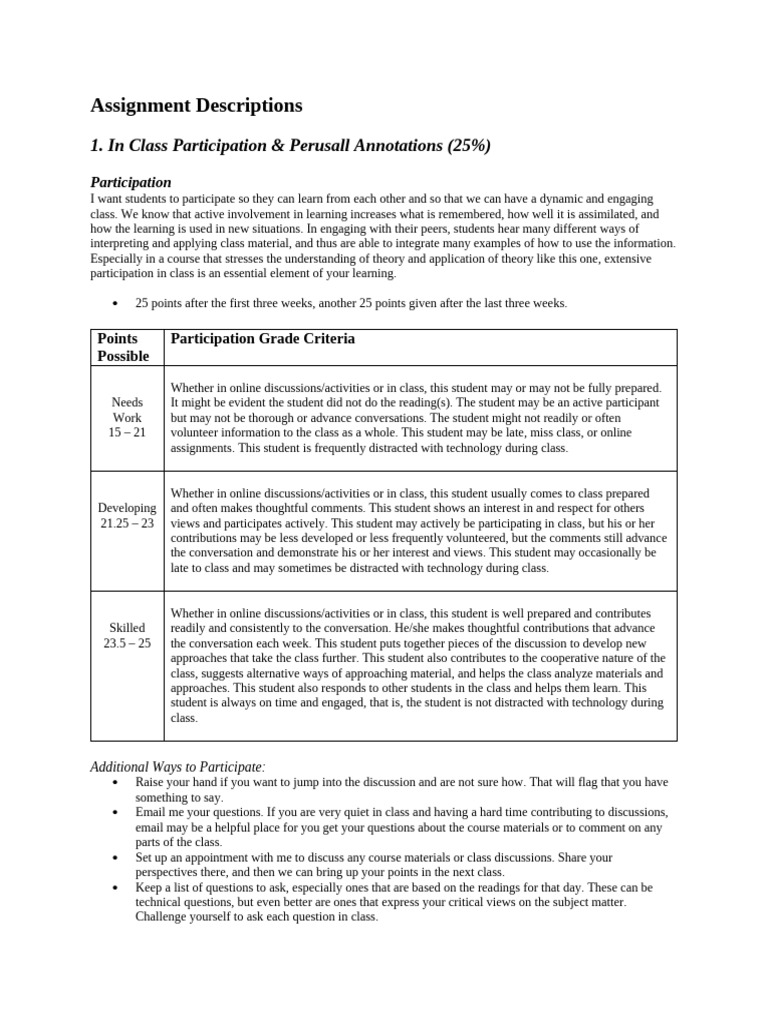 EFL Methods & Classroom Practices Assignment Descriptions | PDF ...