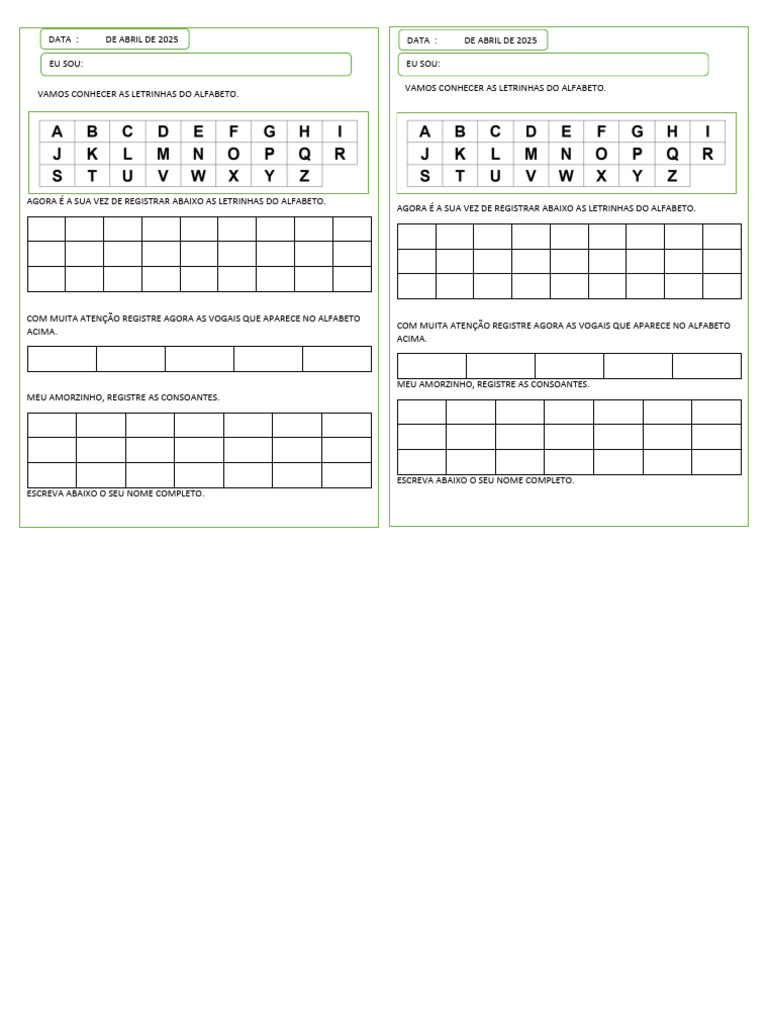Alfabeto para Colar no Caderno | PDF