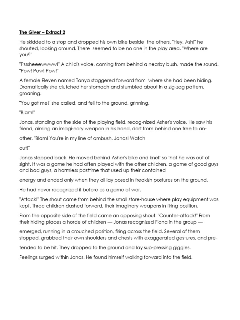 The Giver - Extract 2 | PDF