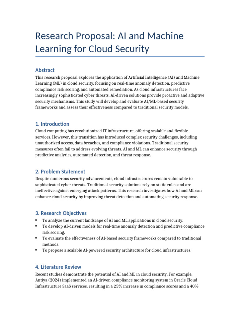 AI & ML for Enhanced Cloud Security | PDF | Computer Security | Security