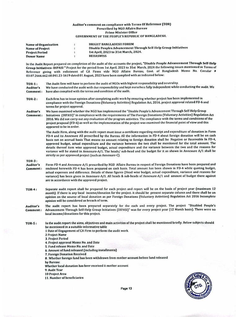 Revised TOR | PDF