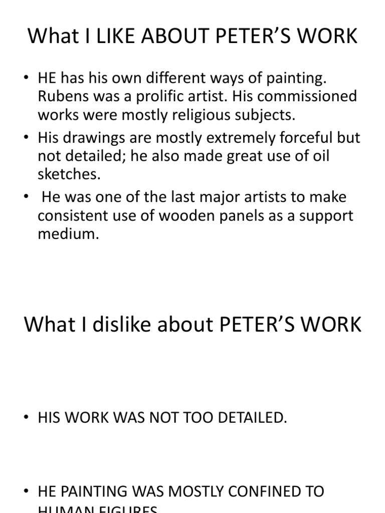 What I Like About Peter'S Work | PDF | Art