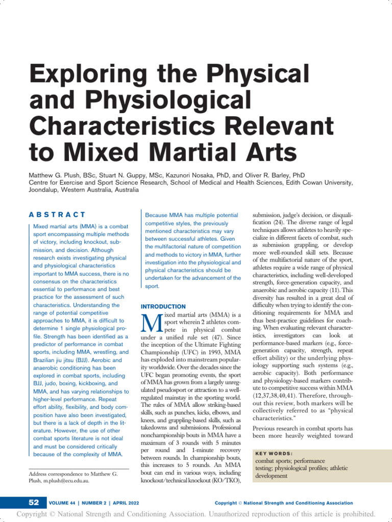 Key Physical Traits for MMA Success | PDF | Mixed Martial Arts ...