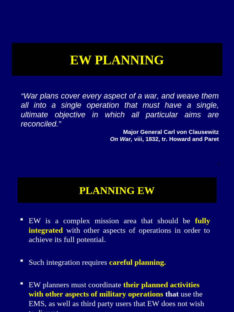 EMCON Policy and Planning in EW Operations | PDF | Electronic Warfare ...