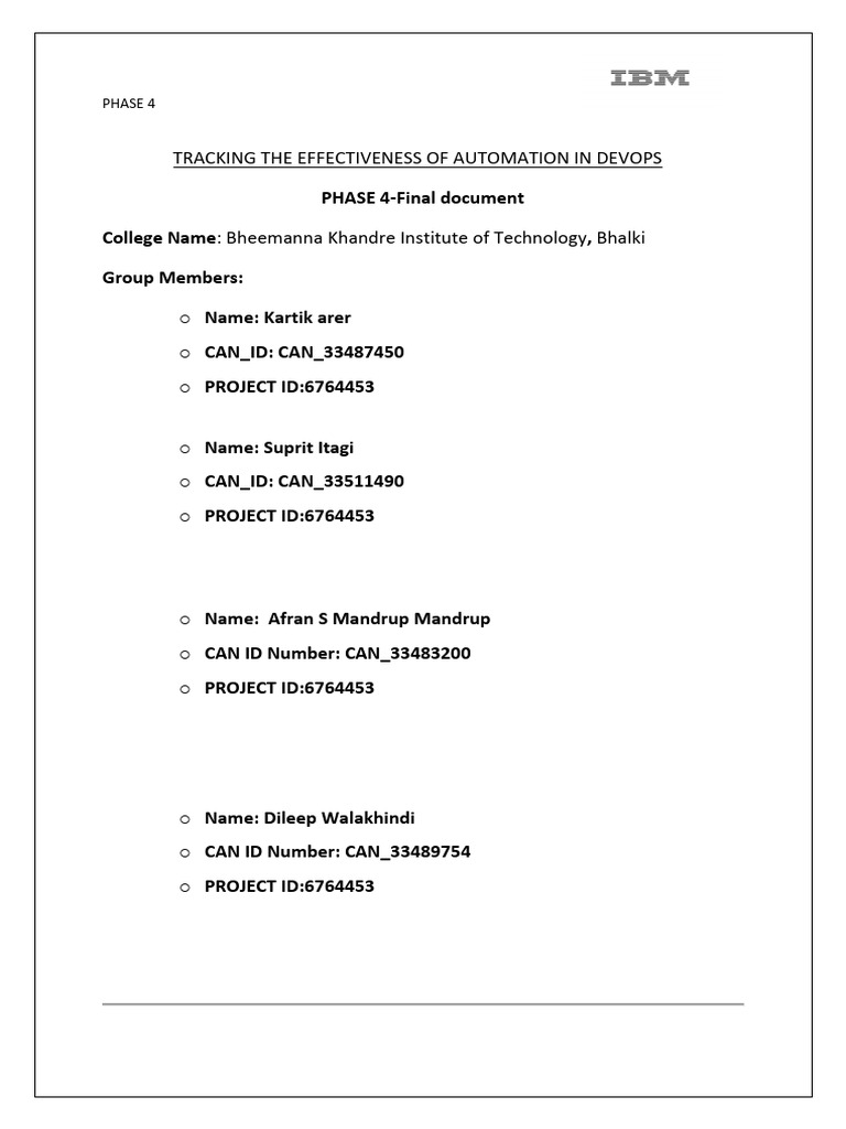 Tracking The Effectiveness of Automation in Devops Phase-4.. | PDF ...