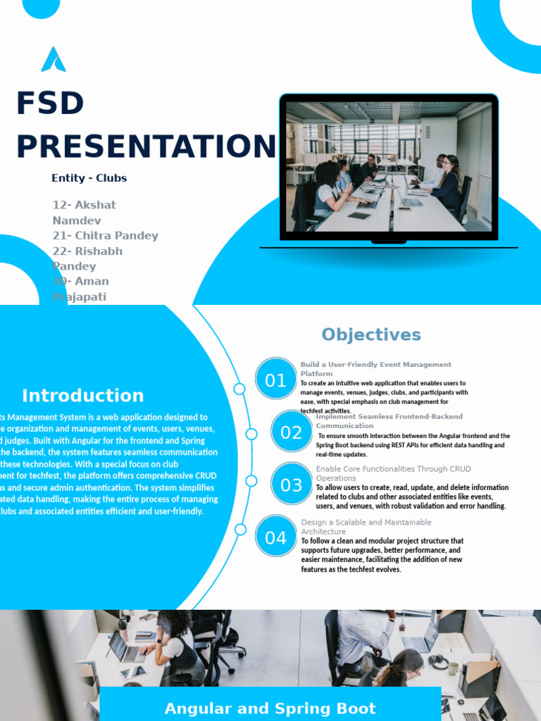 White and Blue Professional Modern Technology Pitch Deck Presentation ...