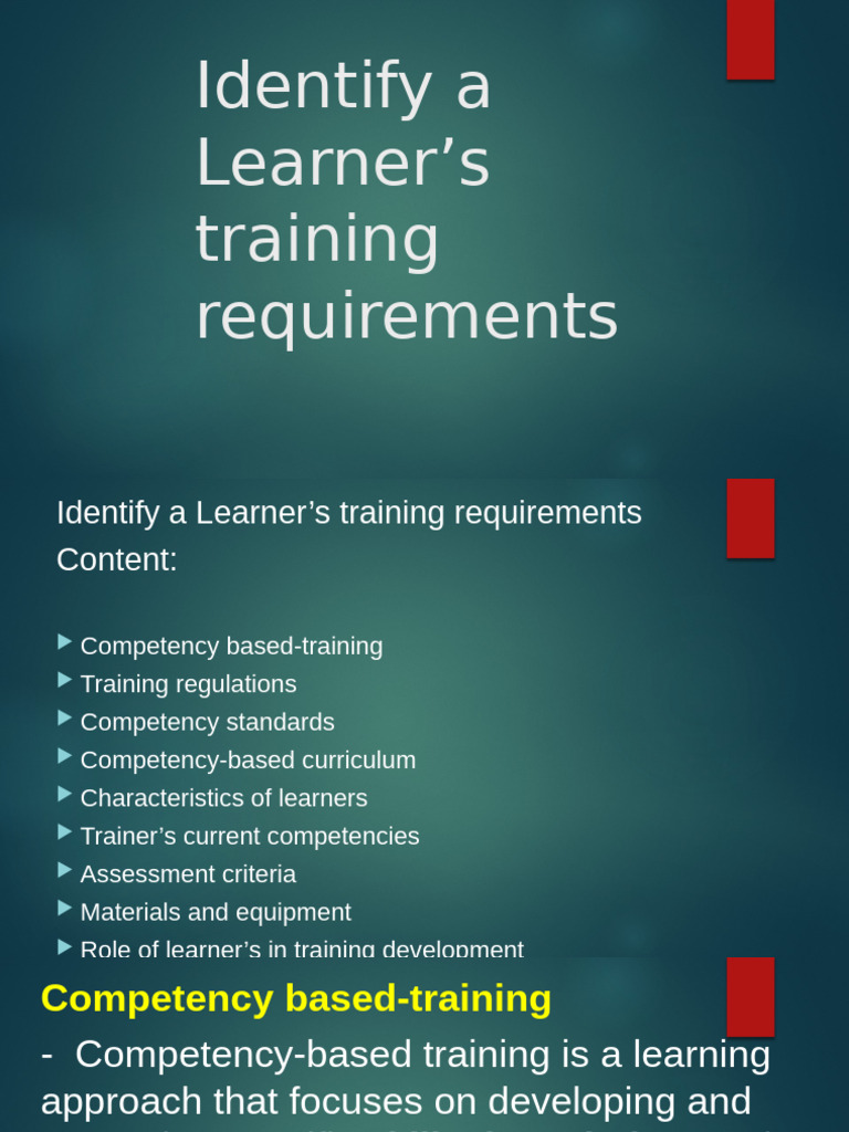Identifying Learner Training Needs | PDF | Educational Assessment ...