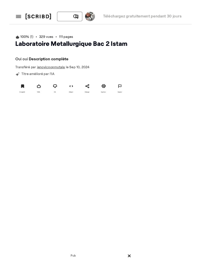 Laboratoire de Métallurgie Bac 2 | PDF