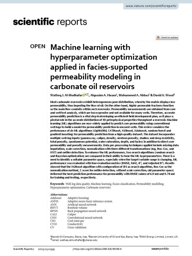 Machine Learning for Permeability Modeling | PDF | Machine Learning ...