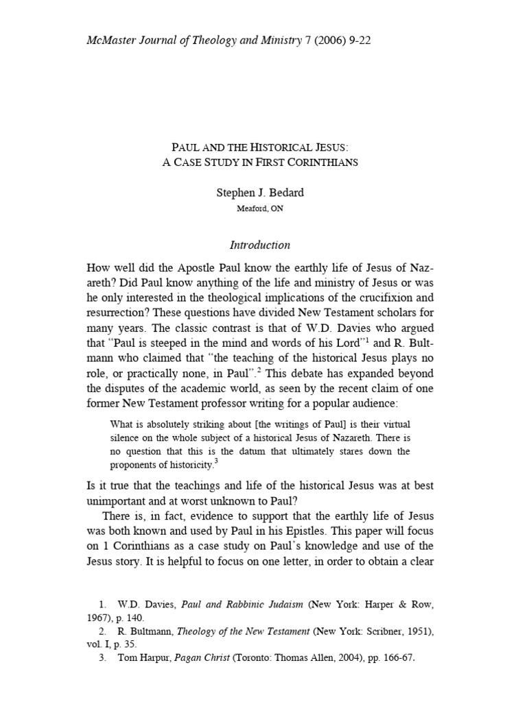 Paul's Knowledge of Jesus in Corinthians | PDF | Paul The Apostle ...
