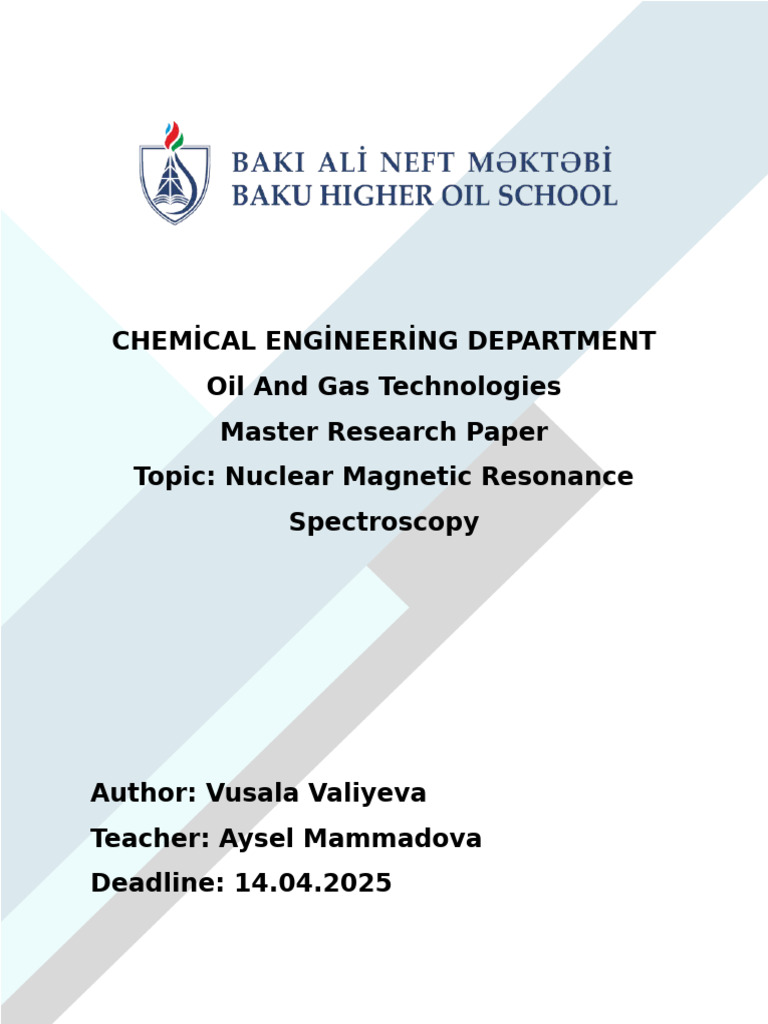 Research NMR VusalaValiyeva | PDF | Nuclear Magnetic Resonance ...