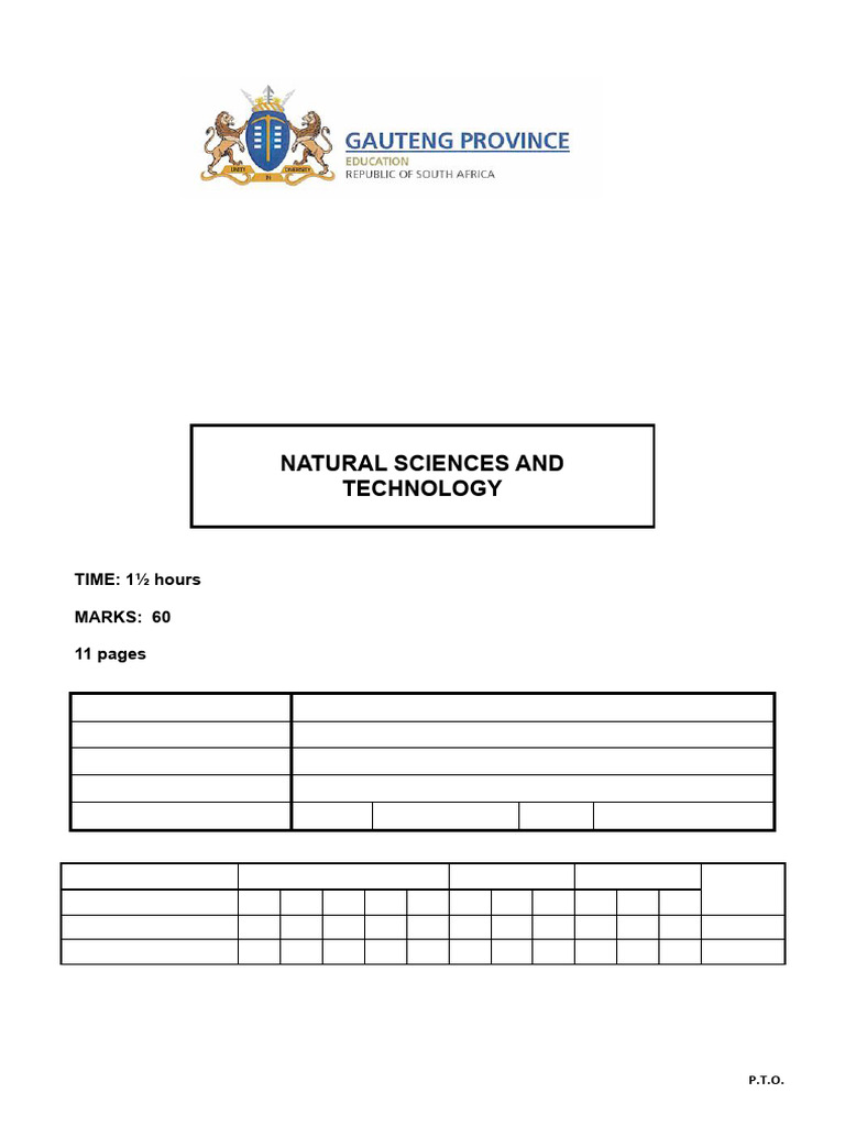 Grade 6 NST Term 4 Exam Paper 2024 | PDF | Water | Solubility