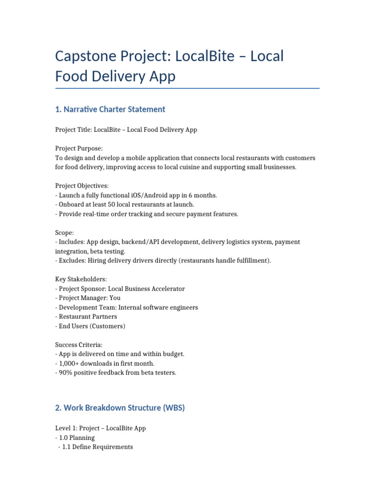 Capstone Project LocalBite | PDF | Mobile App | Software Testing