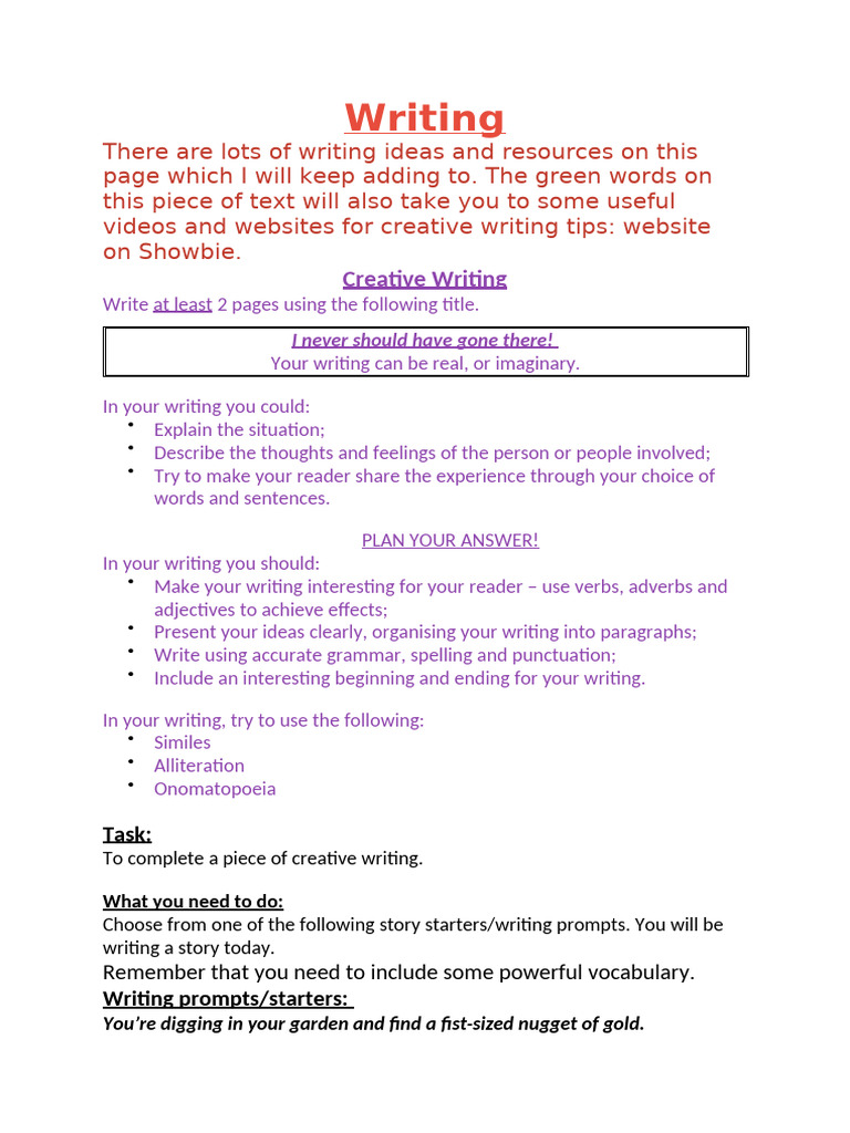 Creative Writing 06 | PDF | Grammar | Linguistics, image size:768x1024