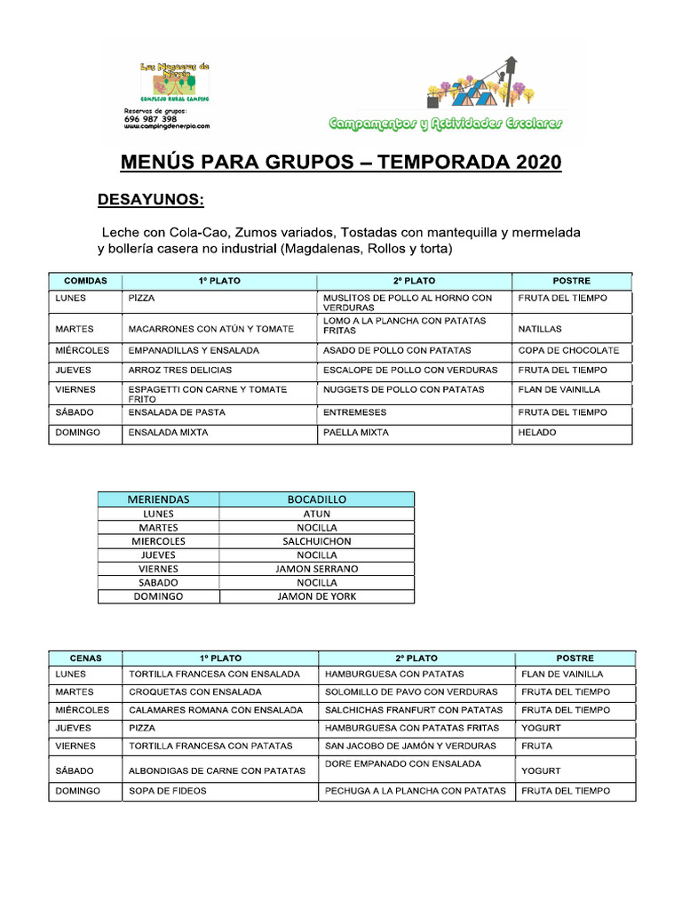 Menú | PDF