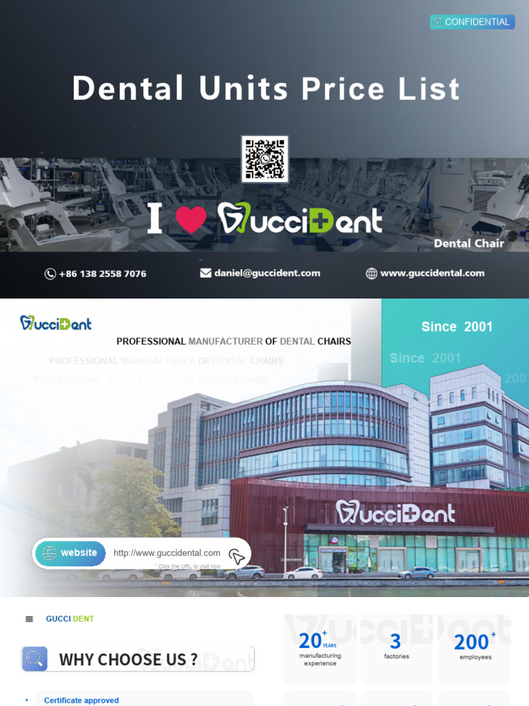Dental Units Price List and Features | PDF | Chair | Lighting