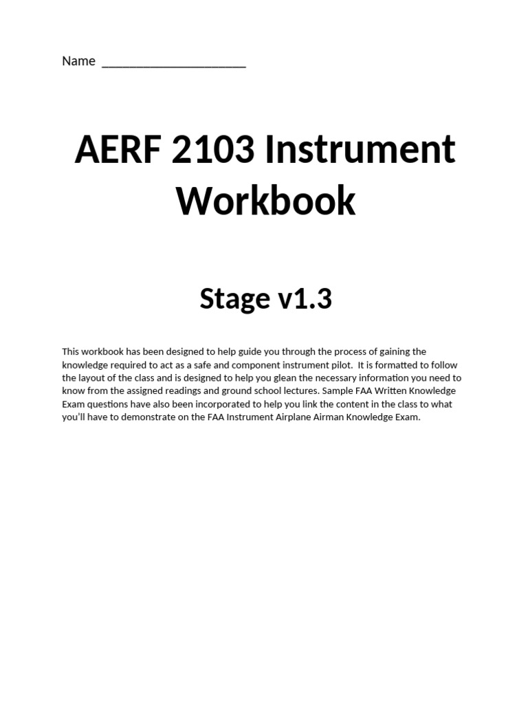 Instrument Flying Skills Sequence Guide | PDF | Instrument Flight Rules ...