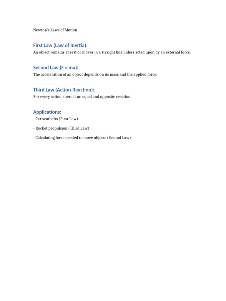 Newtons Laws of Motion | PDF