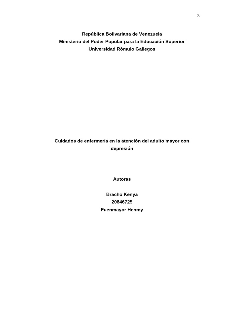 Cuidados de Enfermería para Adultos Mayores | PDF | Vejez | Salud mental