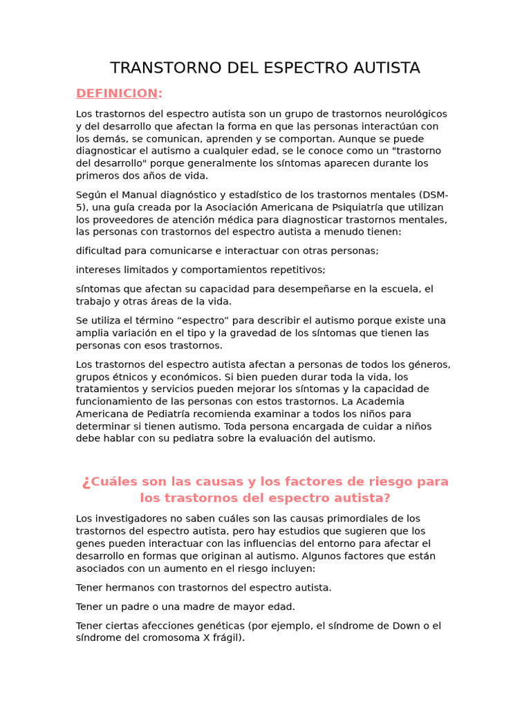 Guía sobre Trastornos del Espectro Autista | PDF | Autismo | Risperidona