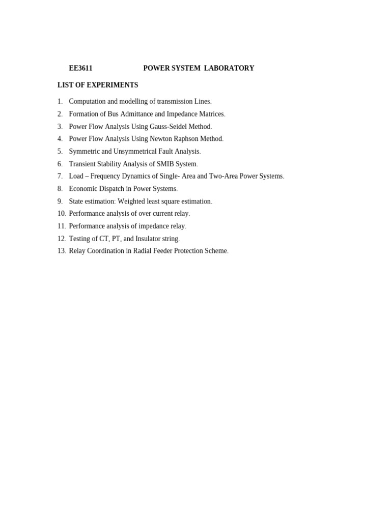 6.power System Laboratory | PDF