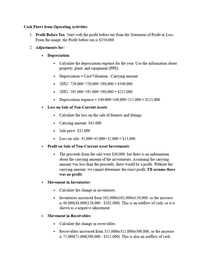 Cash Flows From Operating Activities | PDF | Depreciation | Cash Flow ...