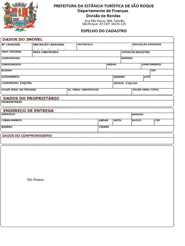 Iptu Casa Espelho Cad Pdf