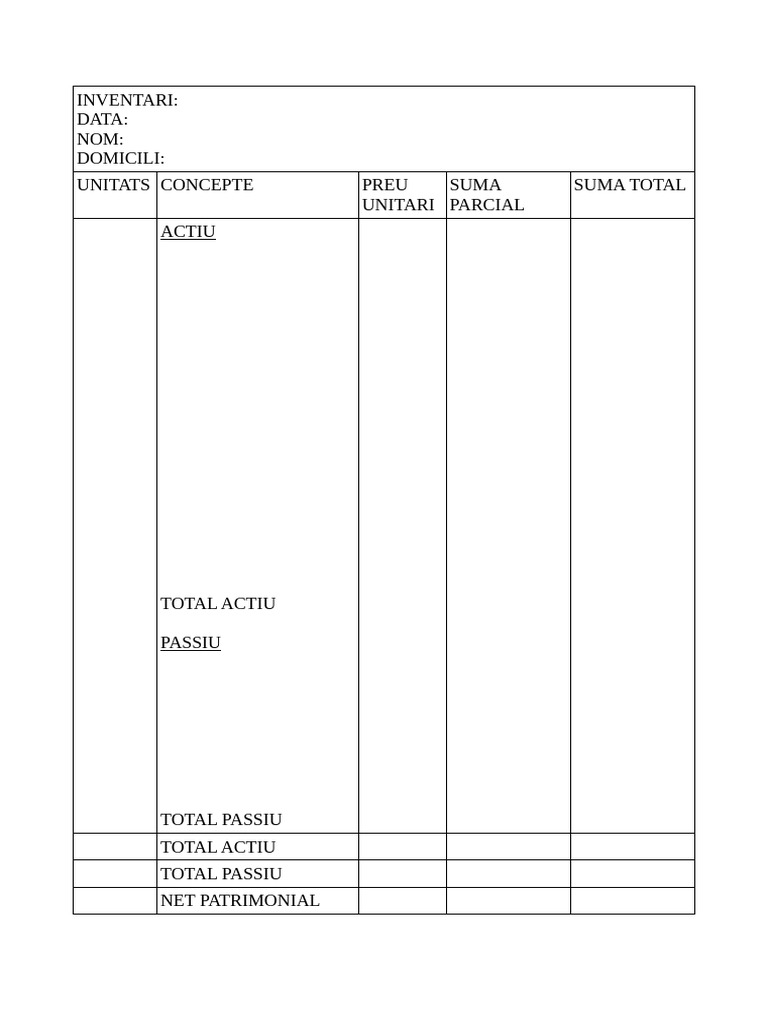 Plantilla Inventari | PDF