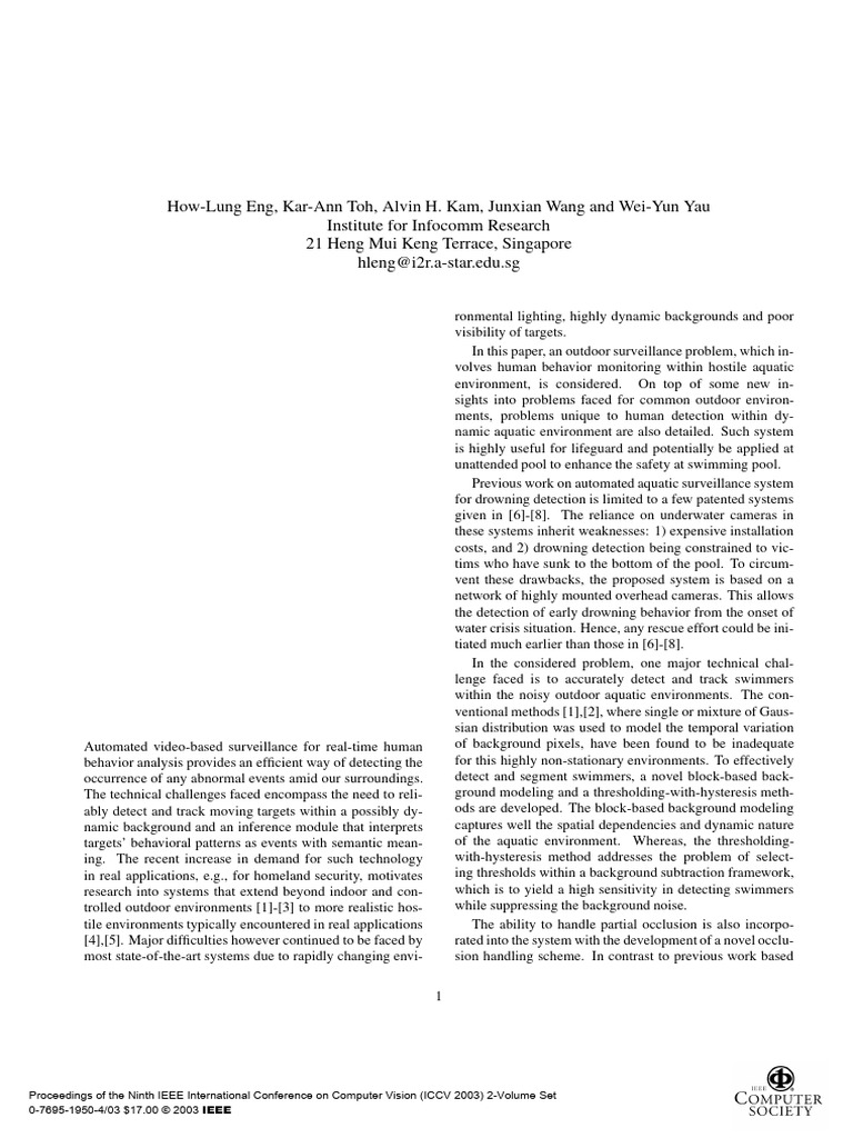 An automatic drowning detection surveillance system for challenging ...