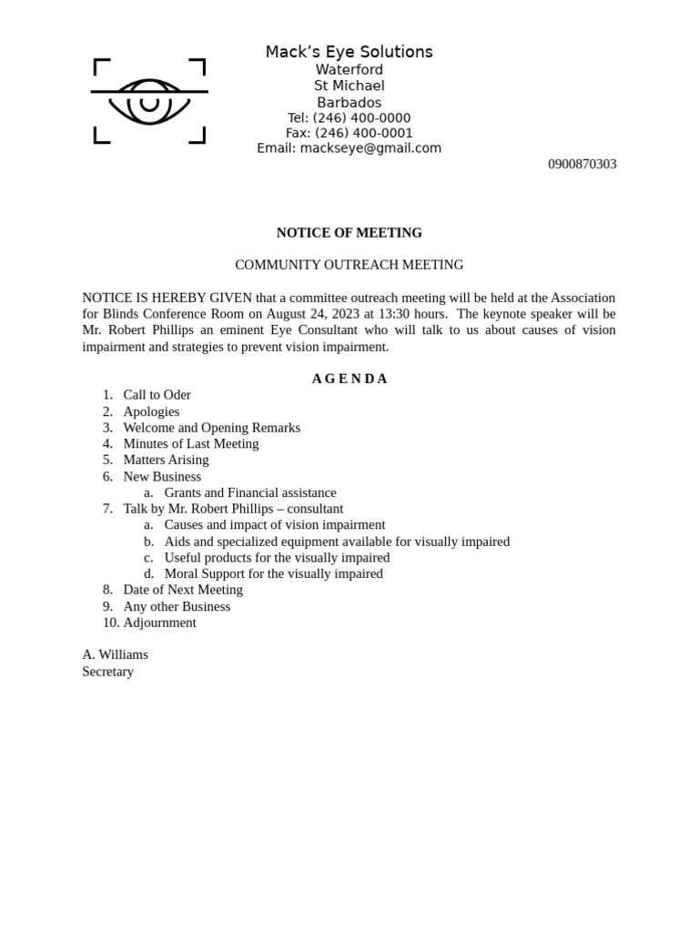 Community Outreach Meeting Notice | PDF