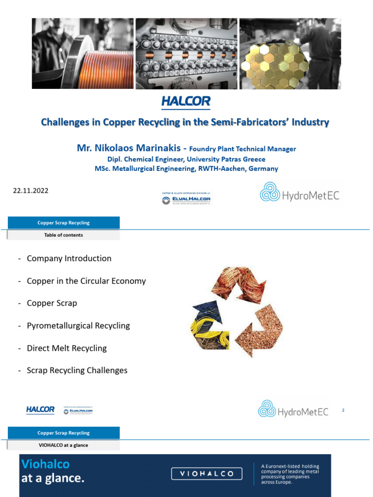 Challenges in Copper Recycling in The Semi-Fabricators' Industry | PDF ...