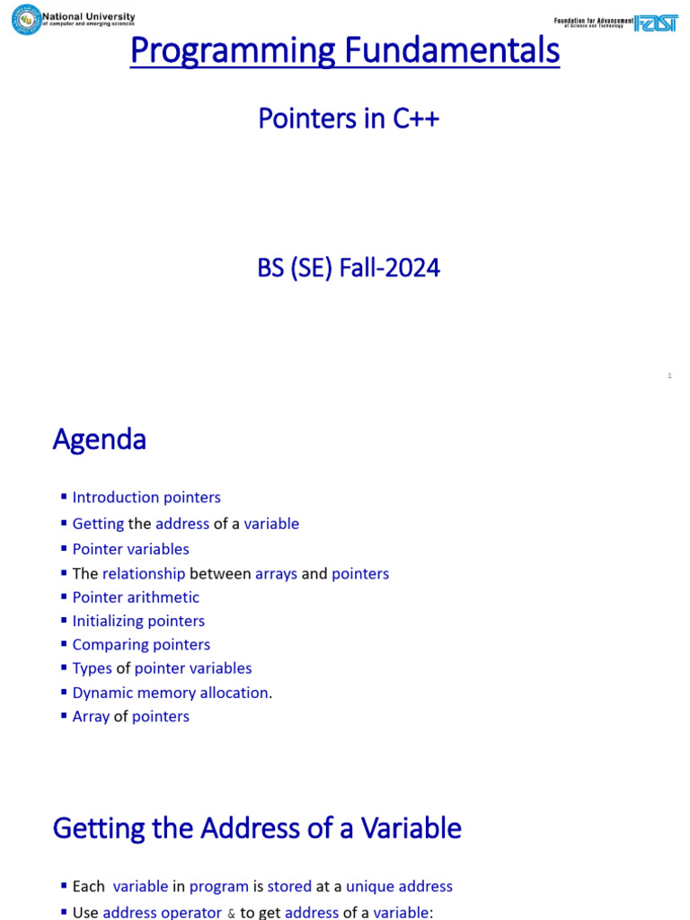 C++ Pointers: Basics and Usage | PDF | Pointer (Computer Programming ...