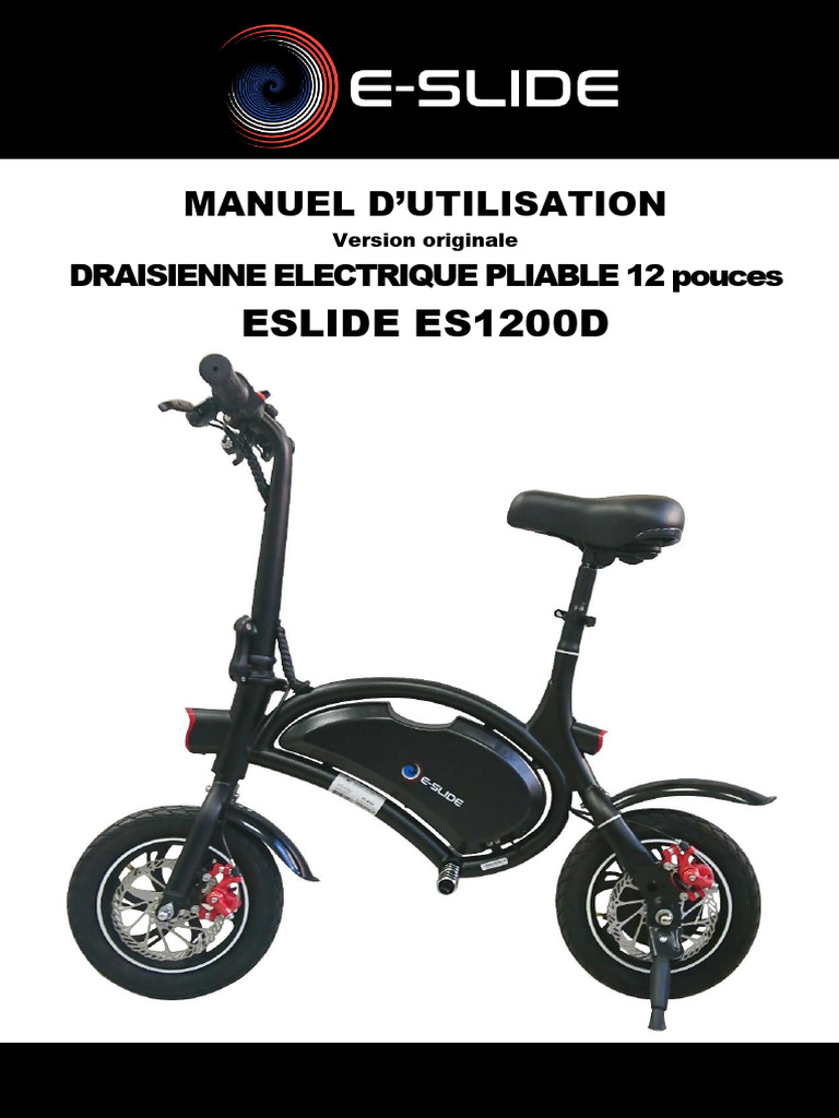 Manuel d'utilisation Draisienne ESLIDE ES1200D | PDF | Frein | Stockage ...