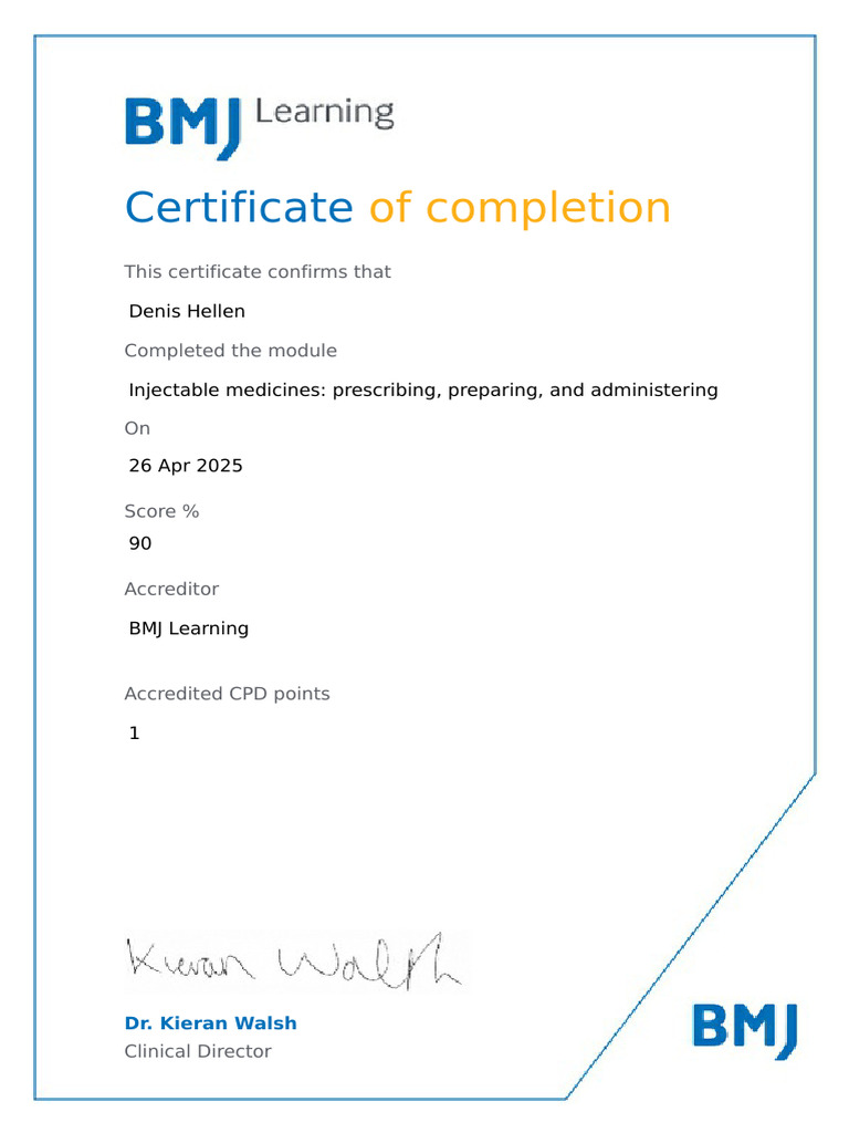 BMJ - Learning - Certificate 26 Apr 2025 2 | PDF