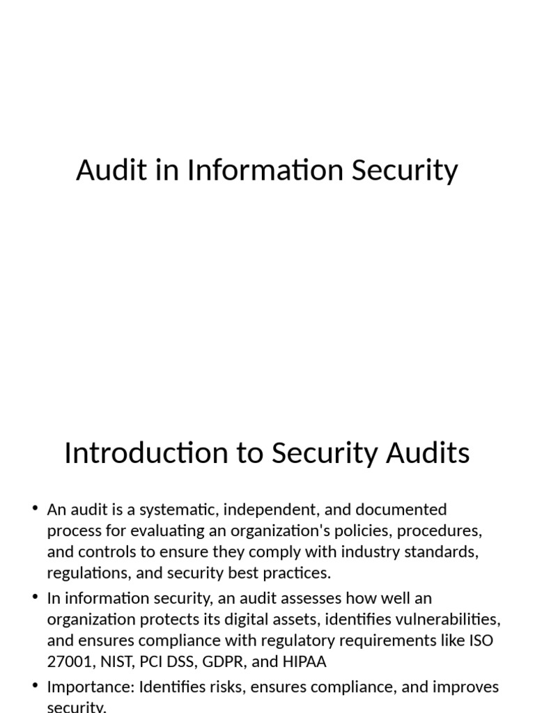 Security Audit Process & Best Practices | PDF | Security | Computer ...