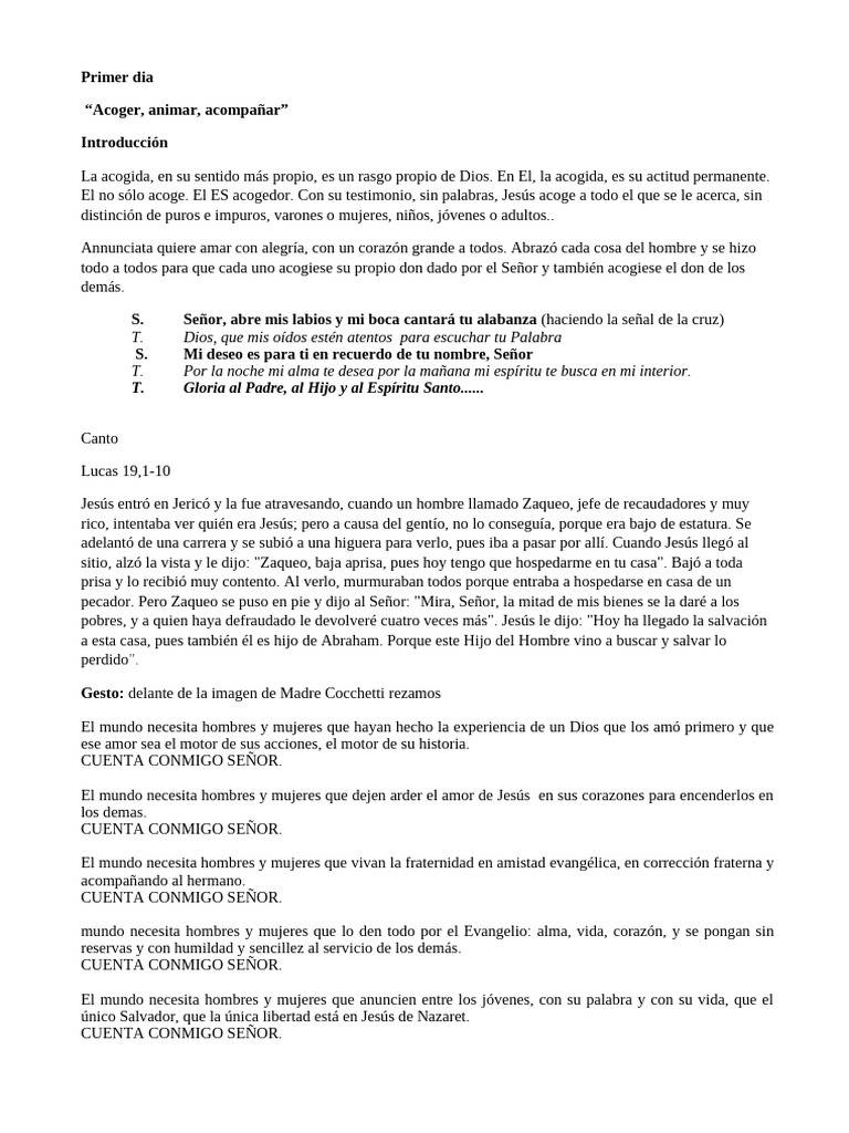 Acogida y Amor en la Fe Cristiana | PDF | Jesús | Oración