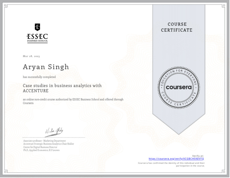 Coursera Essec B school | PDF
