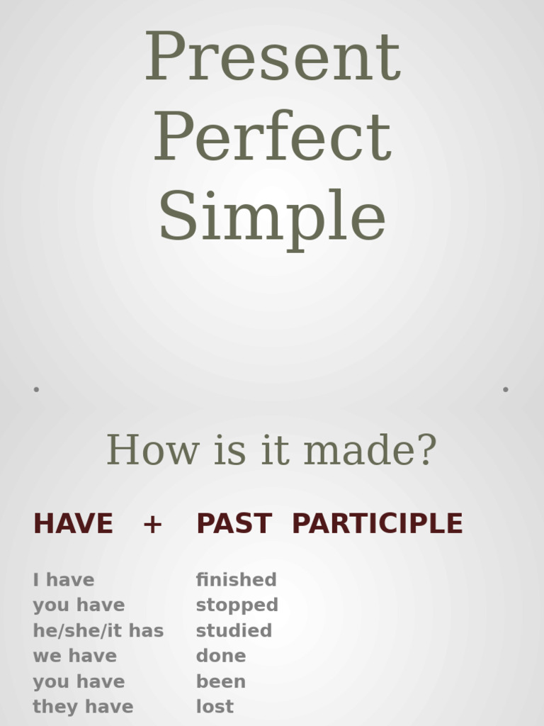 Present Perfect Simple Grammar Drills - 54564 | PDF