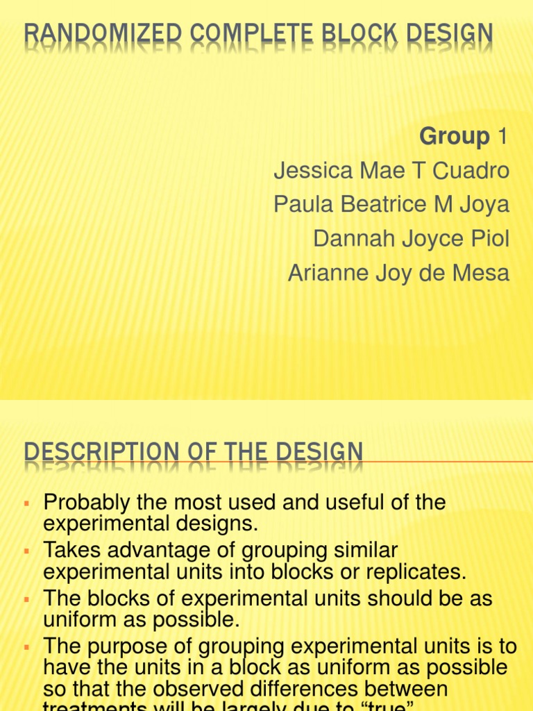 Understanding Randomized Complete Block Design | PDF