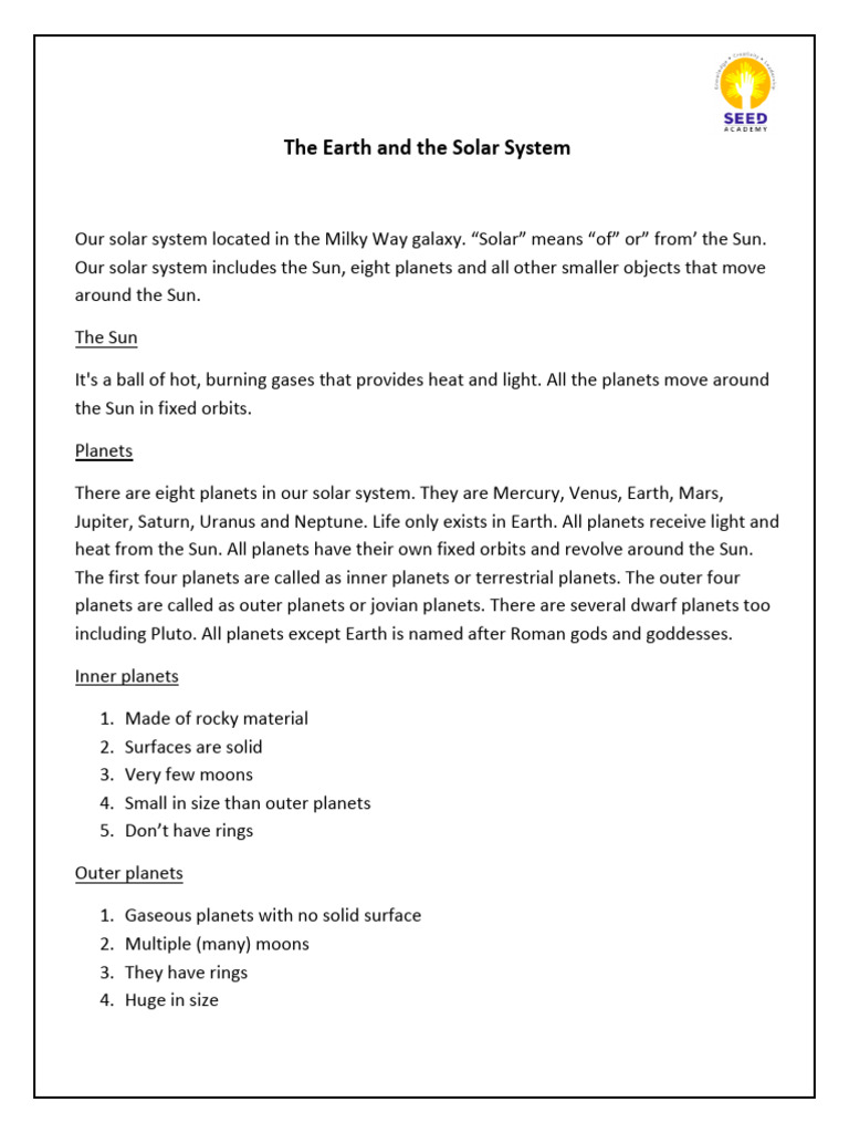 Overview of the Solar System | PDF