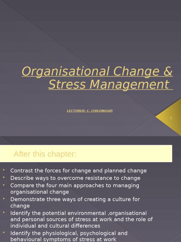 Managing Organizational Change & Stress | PDF | Stress (Biology ...