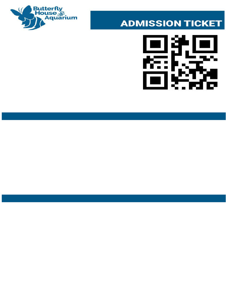 Butterfly House Admission Ticket Details | PDF