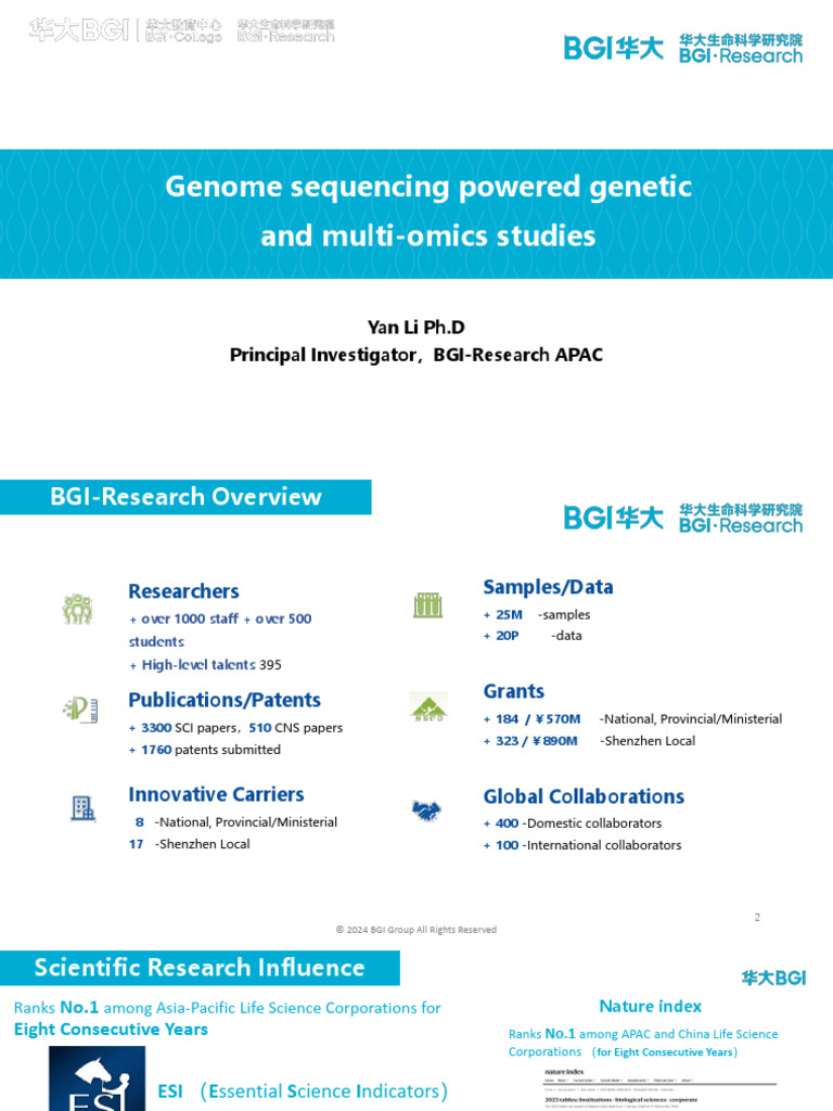 Genome Sequencing Powered Genetic and Multi-Omics Studies | PDF ...