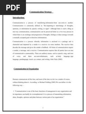 Communication Strategy